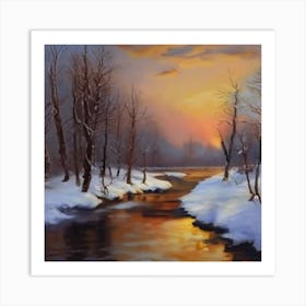 Winter Sunset Art Print