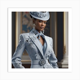 Blue Suit And Hat Art Print