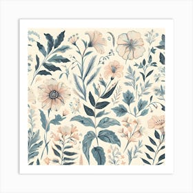 Floral Seamless Pattern Art Print