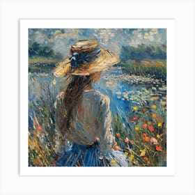 Girl In A Straw Hat Art Print