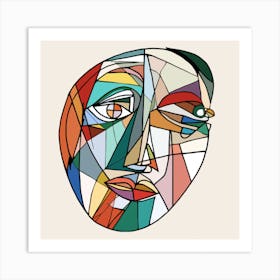 Abstract Portrait Of A Face Art Print