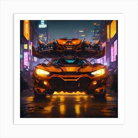 Pumpkin Car (Cyberpunk13) Art Print