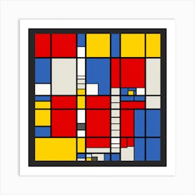 Mondrian Squares Art Print