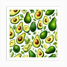 Avocado seamless pattern 2 Art Print