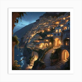 Positano At Night 1 Art Print