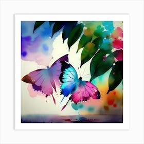 Watercolor Butterflies 2 Art Print