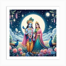 Radhe krishna Art Print