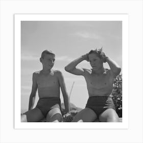Untitled Photo, Possibly Related To Rupert, Idaho, Schoolboys In Swimming By Russell Lee 1 Art Print