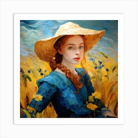 Girl In A Hat 3 Art Print