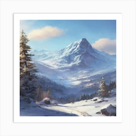 Snowy Mountains Art Print
