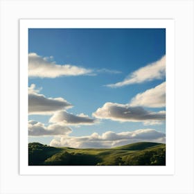 Cloudy Sky Over Hills Art Print