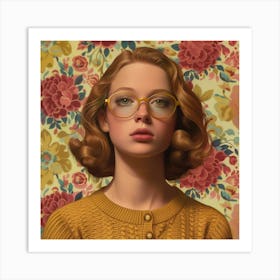 Girl With Glasses Art Print