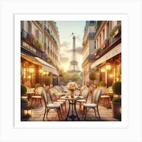 Paris Cafe Scene Art Print