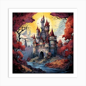 Csgboss Uhd Intricate Portrayal Of A A Castle Surrounded By Whi D94a1381 0e20 409a Ade1 440d375026b9 Art Print