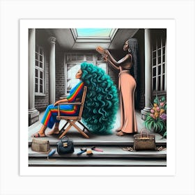 Woman With Long Hair Art Print