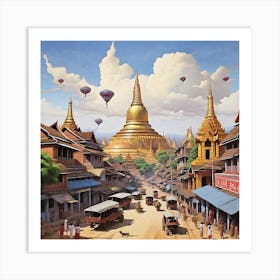 Golden Pagoda Art Print