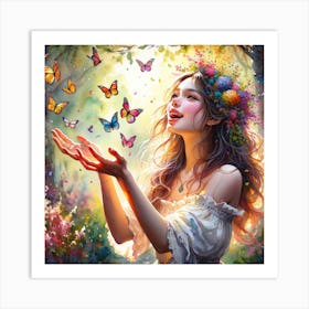 Butterfly Girl Art Print