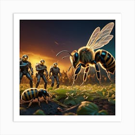 Bee Fighters Art Print