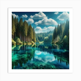 Lake In The Forest 6 Art Print