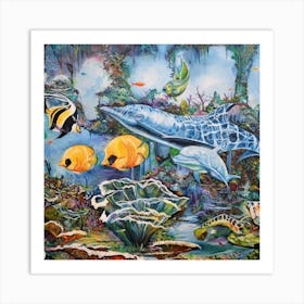 Dolphins In The Sea Art Print