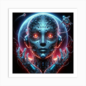 Cybernetic Woman Art Print