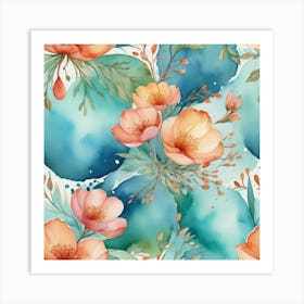 Watercolor Floral Pattern 5 Art Print