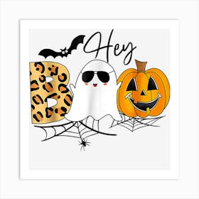 Halloween Spooky Ghost Funny Hey Boo Art Print