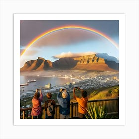 A Image Of A Beautiful Rainbow Over Cape Town 3 Art Print