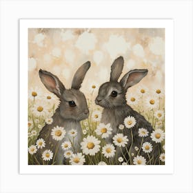 Bunnies Fairycore Painting 6 Art Print