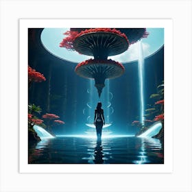 Woman Standing In Water 1 Art Print