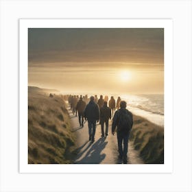 People Walking To The Beach 1 Art Print