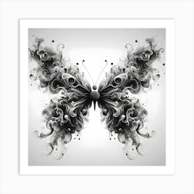 Black And White Butterfly Art Print