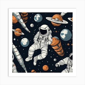 Astronauts In Space 9 Art Print