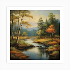 Autumn River Art Print