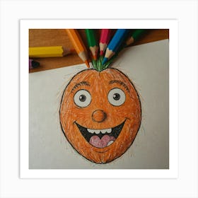 Orange Face Art Print