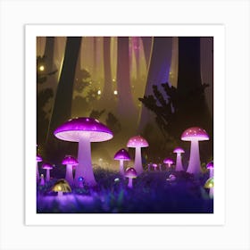 Mushroom Forest Art Print