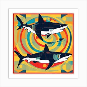 Modern Art Pisces Sharks Art Print