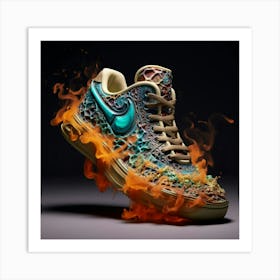 Nike Dunk Low Fire Art Print