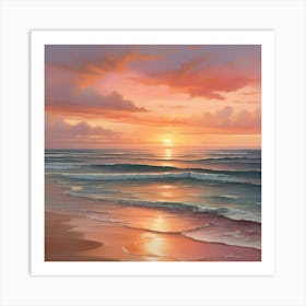 Sunset On The Beach 6 Art Print