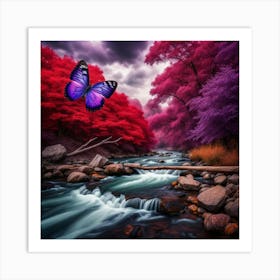 Butterfly In The Forest 2 Art Print