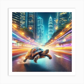 Tortoise In The City Art Print