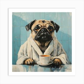 Leisure Pug Morning 2 Art Print