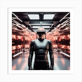 Futuristic Man In Futuristic Suit 57 Art Print