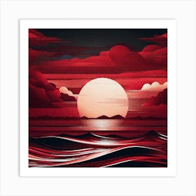 Sunset Over The Ocean 55 Art Print