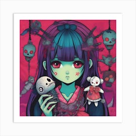 Zombie Anime Girl Art Print