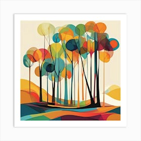 Colorful Trees 3 Art Print