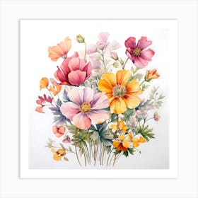 Floral Flowers In Bloom Watercolor Art Print