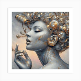 Woman With Pearls Art Print