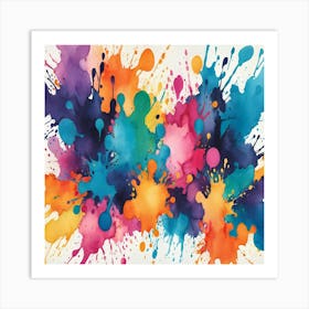 Watercolor Splashes Art Print