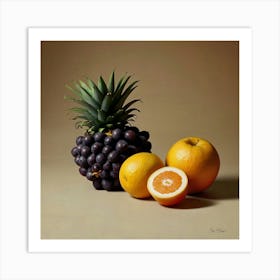 Oranges And Pineapple Art Print